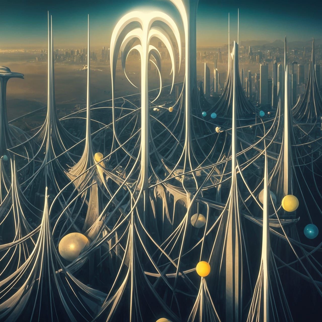 Futuristic Endless City: Hypermaximalist Aerial View