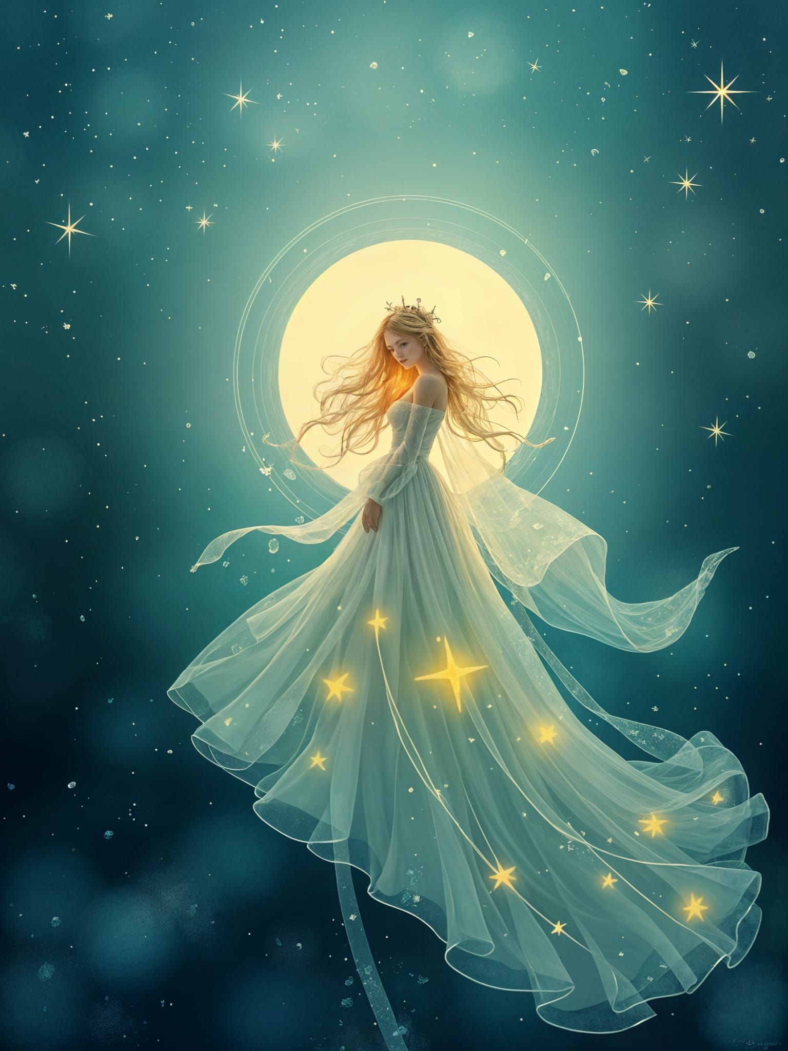 Ethereal Sea Glass Queen Portrait