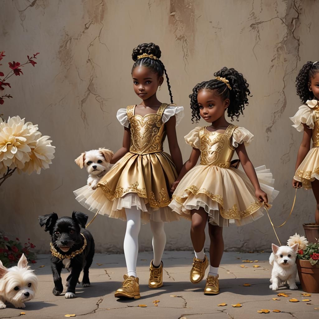 Melanin Girl and Puppy in Enchanting 3D Render