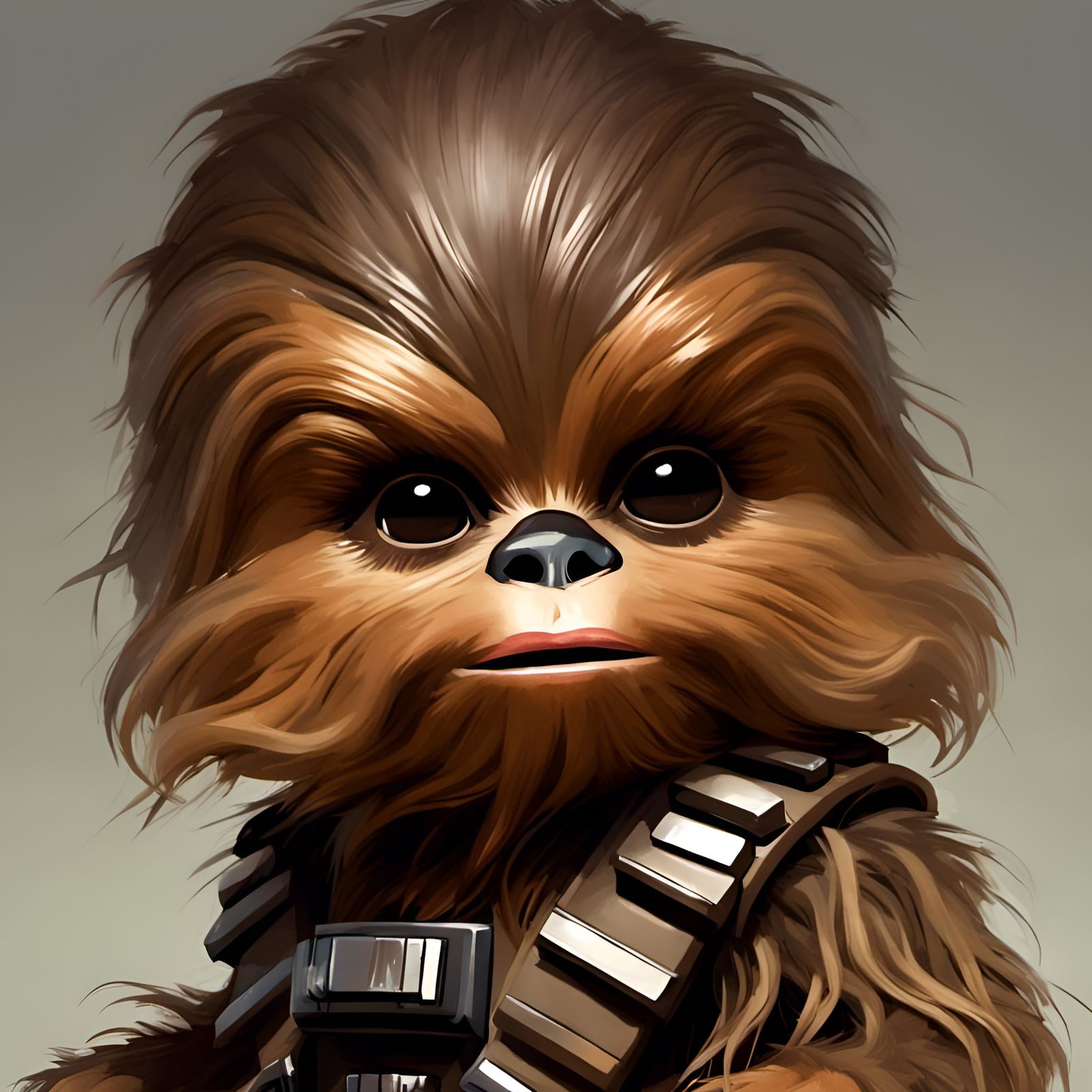 Adorable Chibi Chewbacca with Intricate Details in 3D