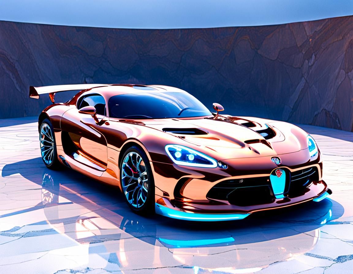 Futuristic Copper Bugatti-Viper Hybrid Supercar Concept