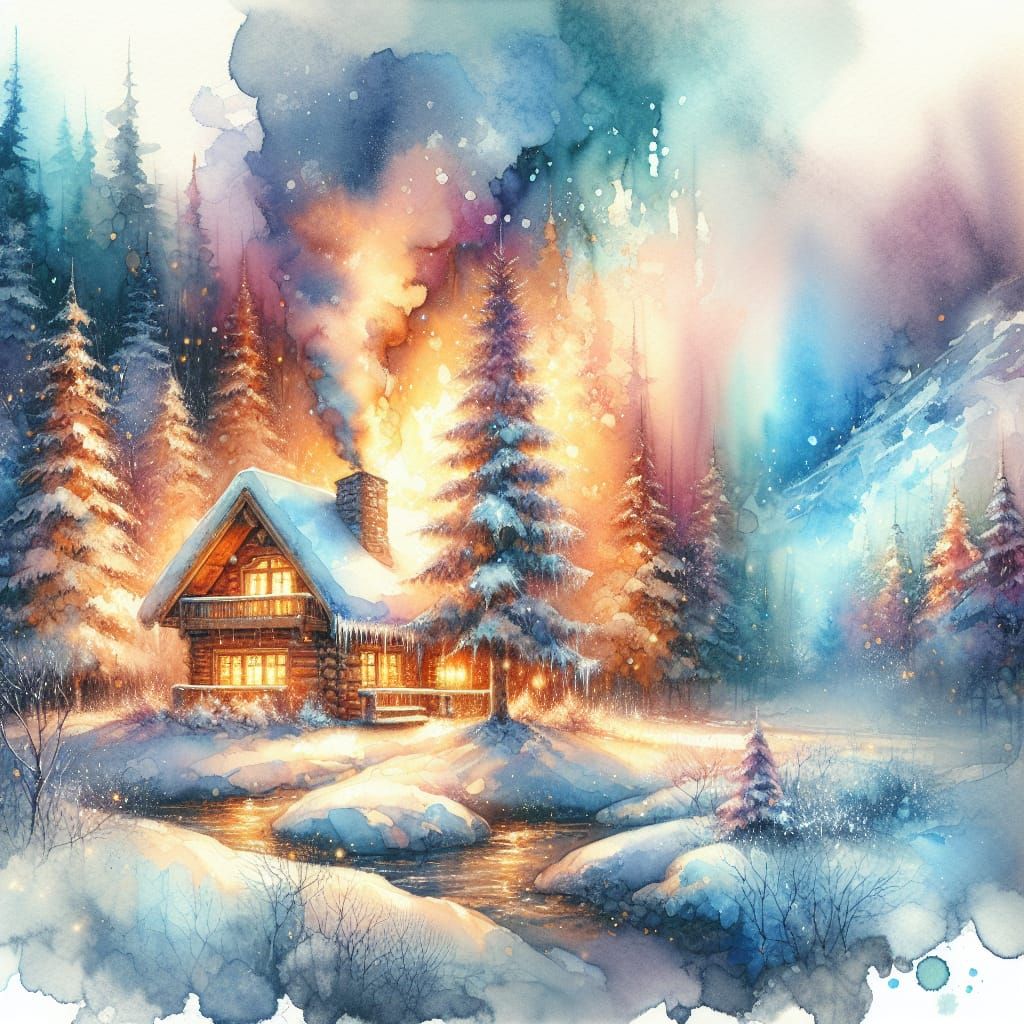 A winter cabin