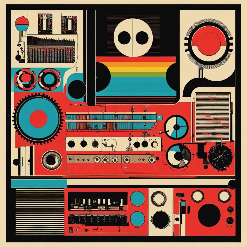 Experimental 60s Synth Art Poster