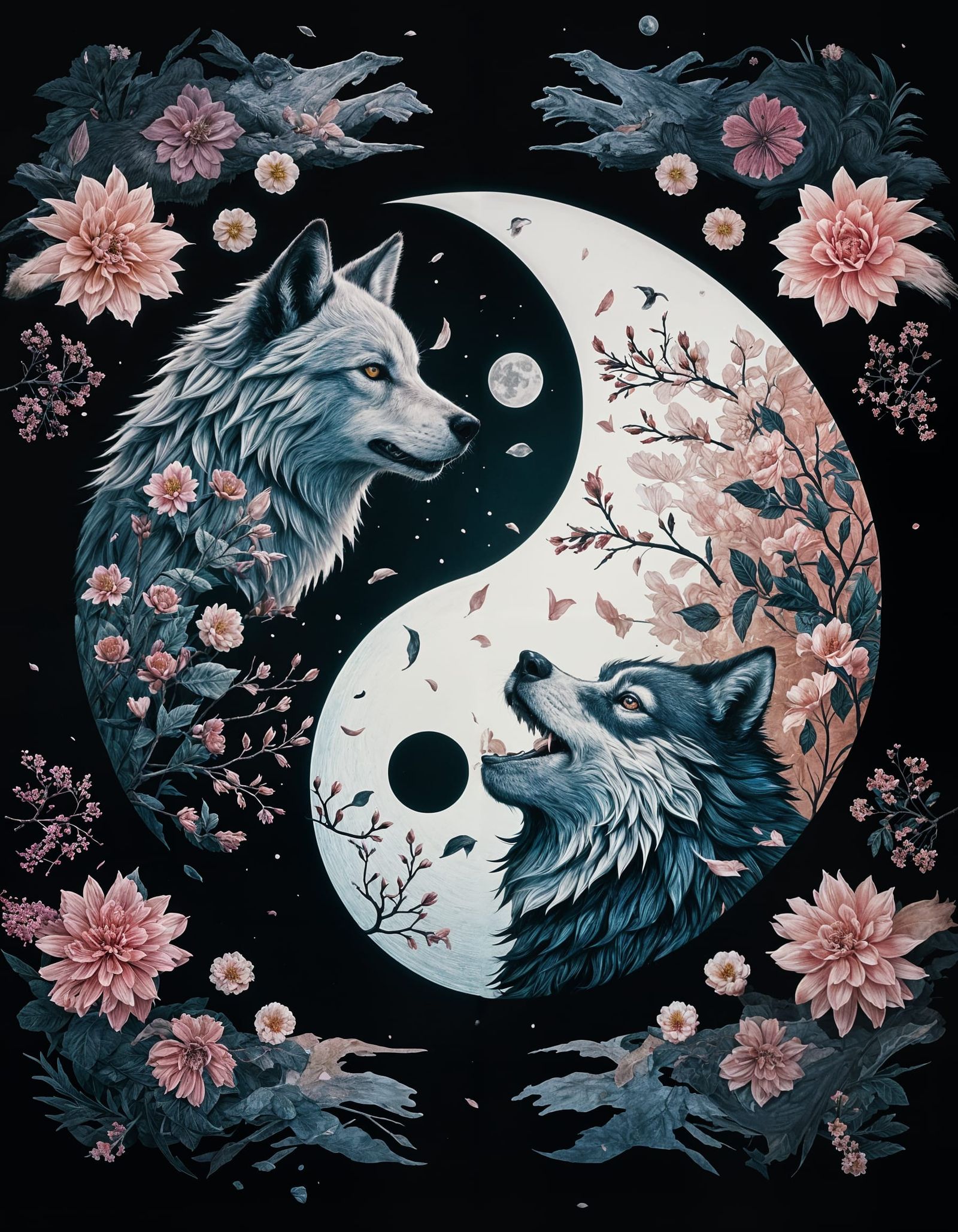 Yin Yang of Wolves: A Cinematic Film Still
