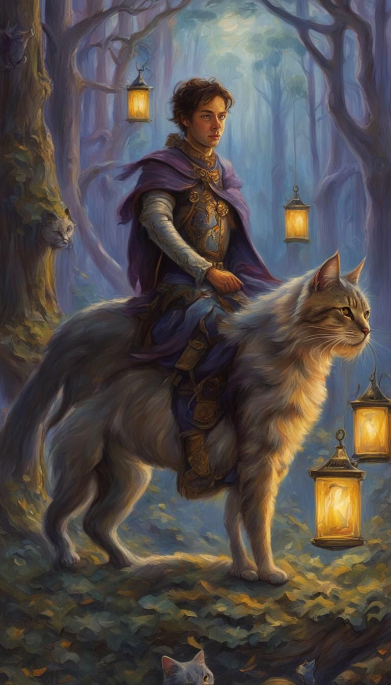 King Arthur the Cat: Fantasy Oil Painting