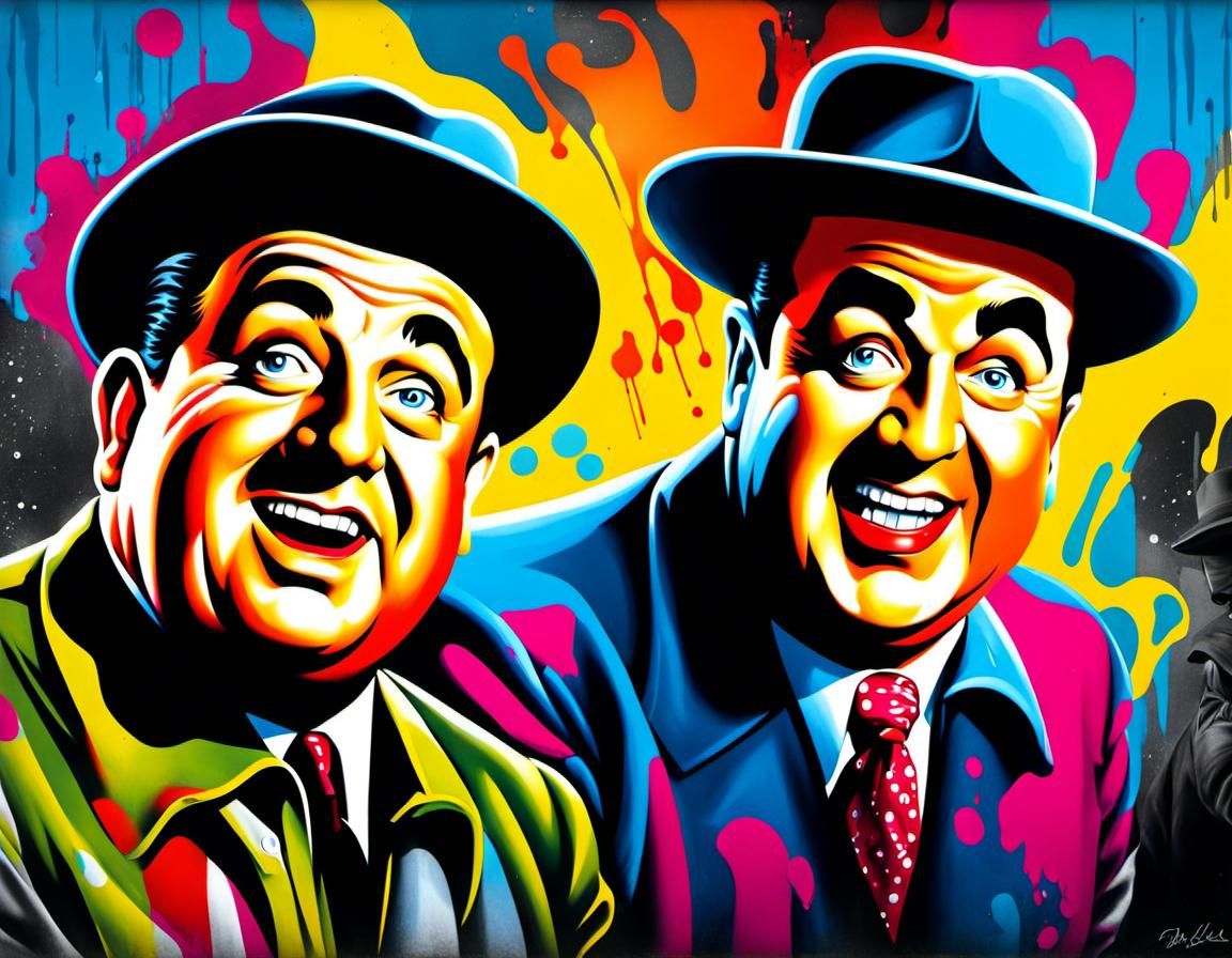 Abbott and Costello as Graffiti Splash Art
