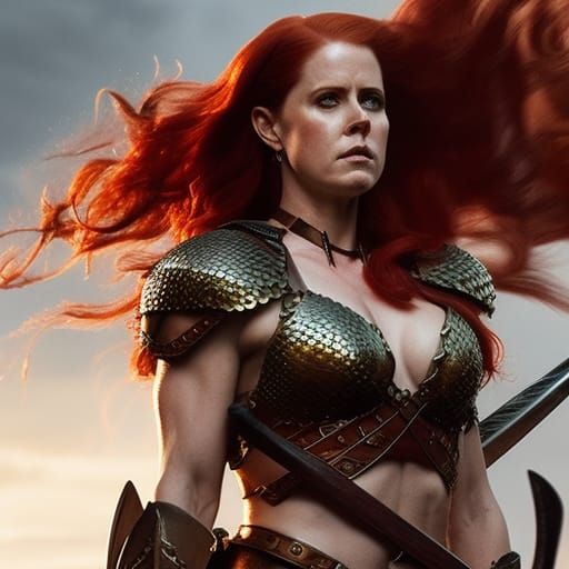 Red Sonja Concept Art in Dark Fantasy Style