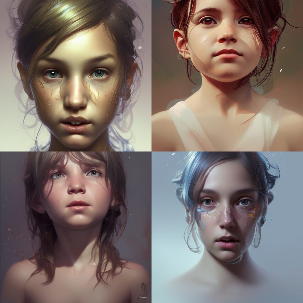 Detailed Portrait of a Child, Trending Artstation Style