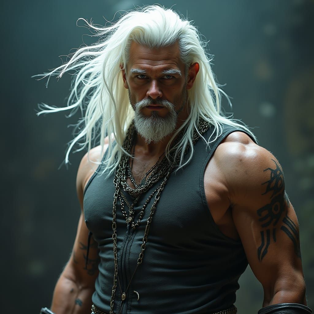 Aasimar Blood Hunter in Dramatic Cinematic Light