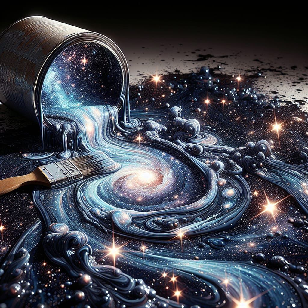 Paint Can Spill: Starry Night Sky as Expressionistic Paintin...