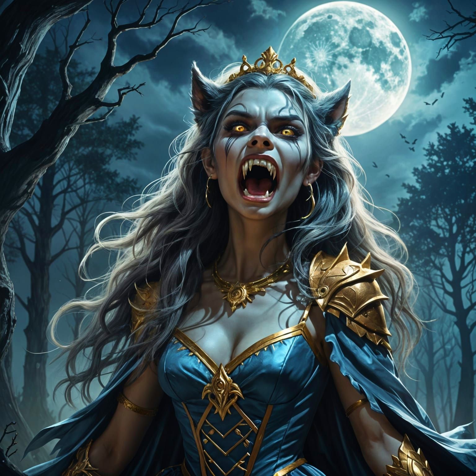 Princess to Werewolf Transformation Under Full Moon