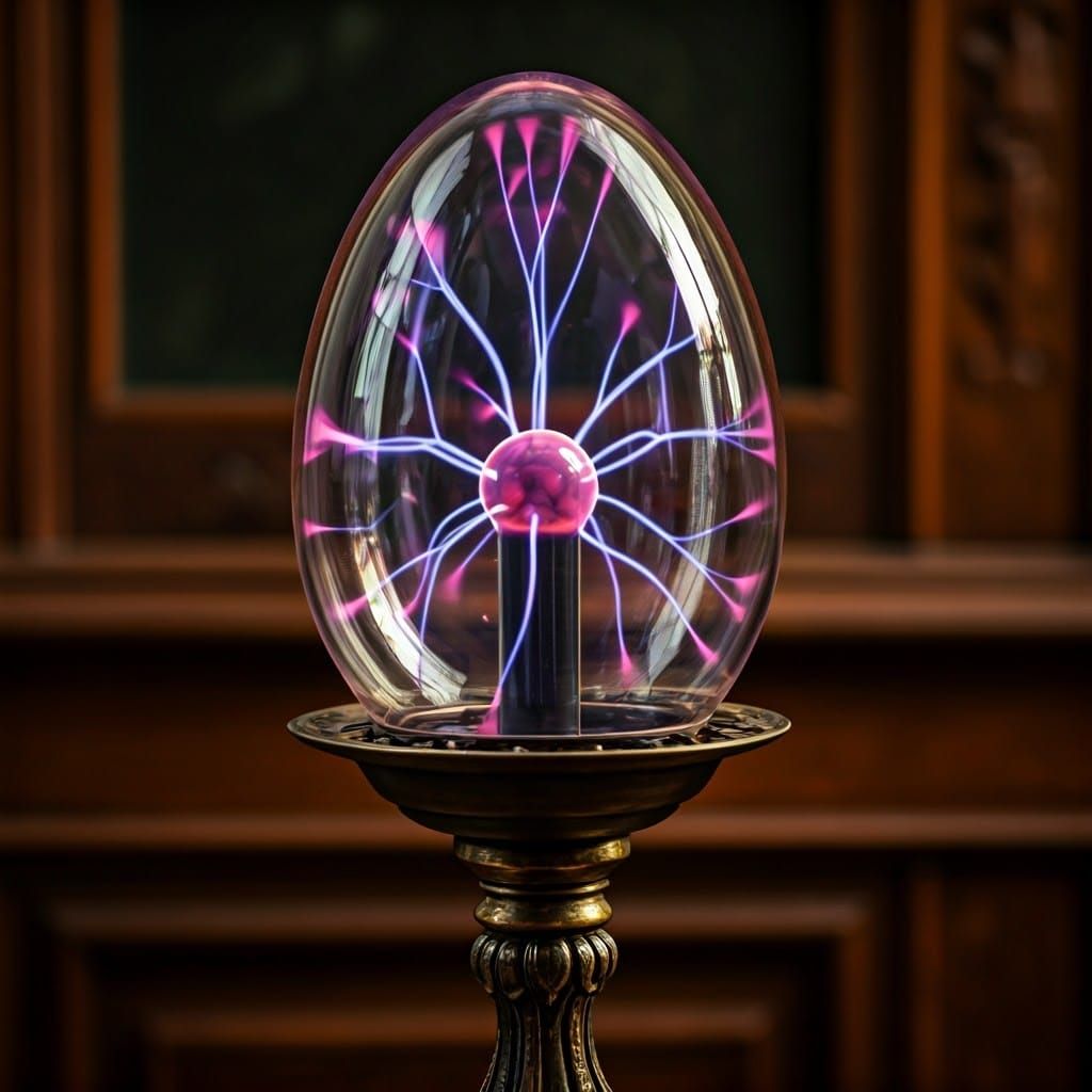 Ethereal Glass Plasma Lamp Radiates Electric Wonder