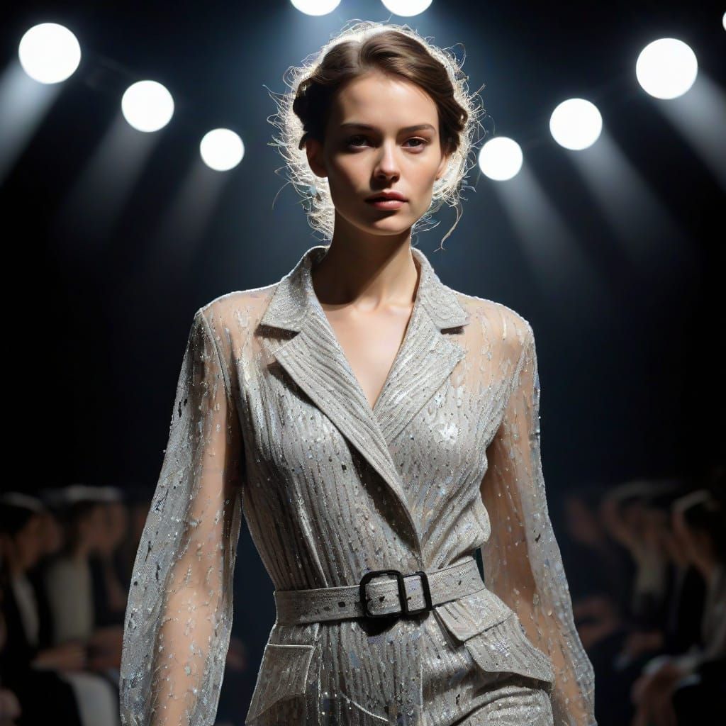 Surrealist Fashion Illustration in Vibrant Colors and Dramat...