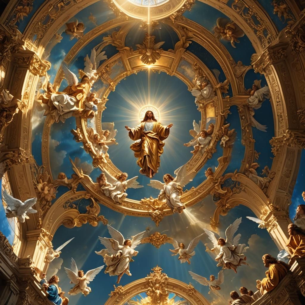 Jesus Christ in Baroque Heavenly Palace