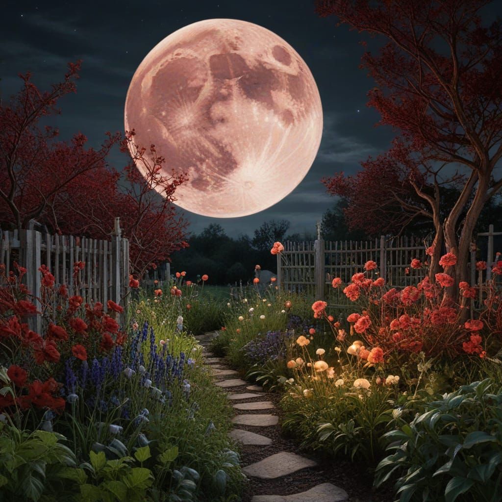 Poisonous Magical Garden Under Blood Moon