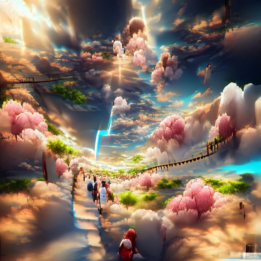 Anime Style Pathway to Heaven in 8K