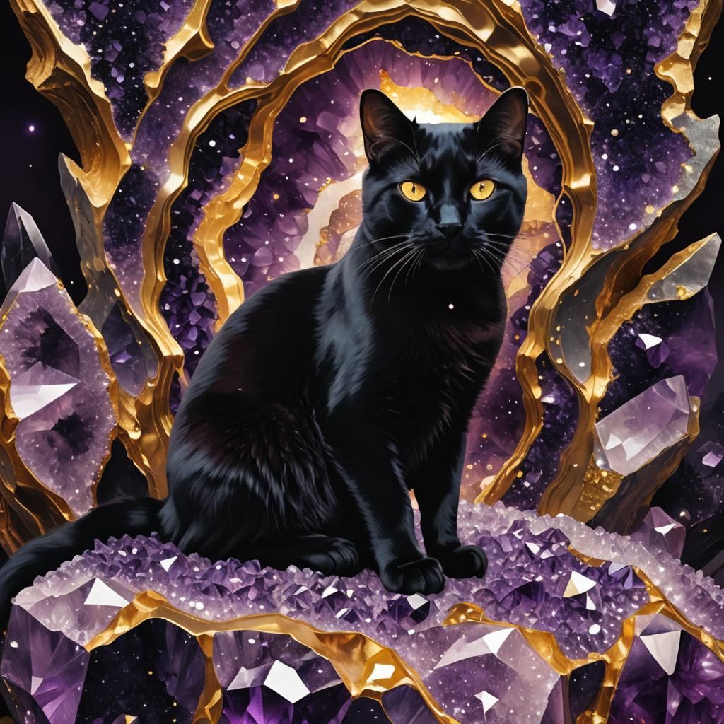black cat geode