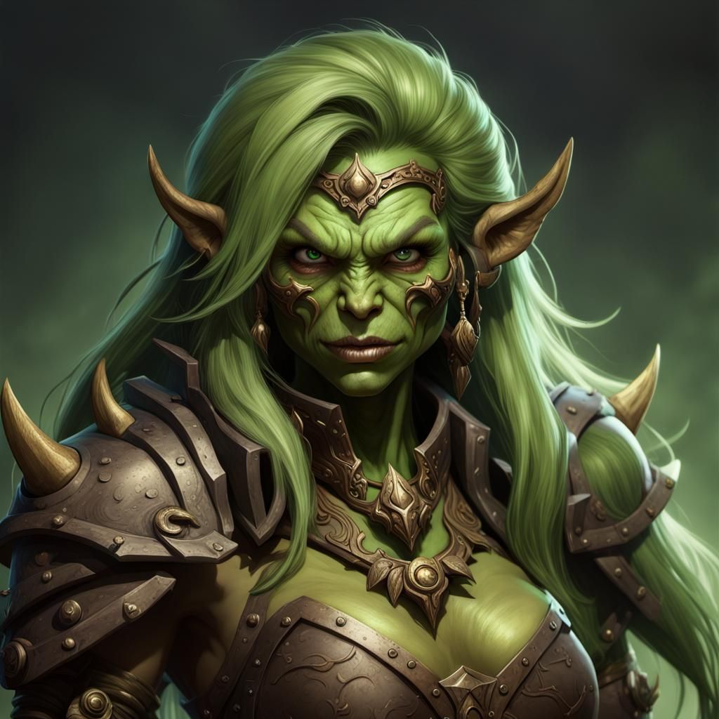 Beautiful Fantasy Orc Lady Concept Art