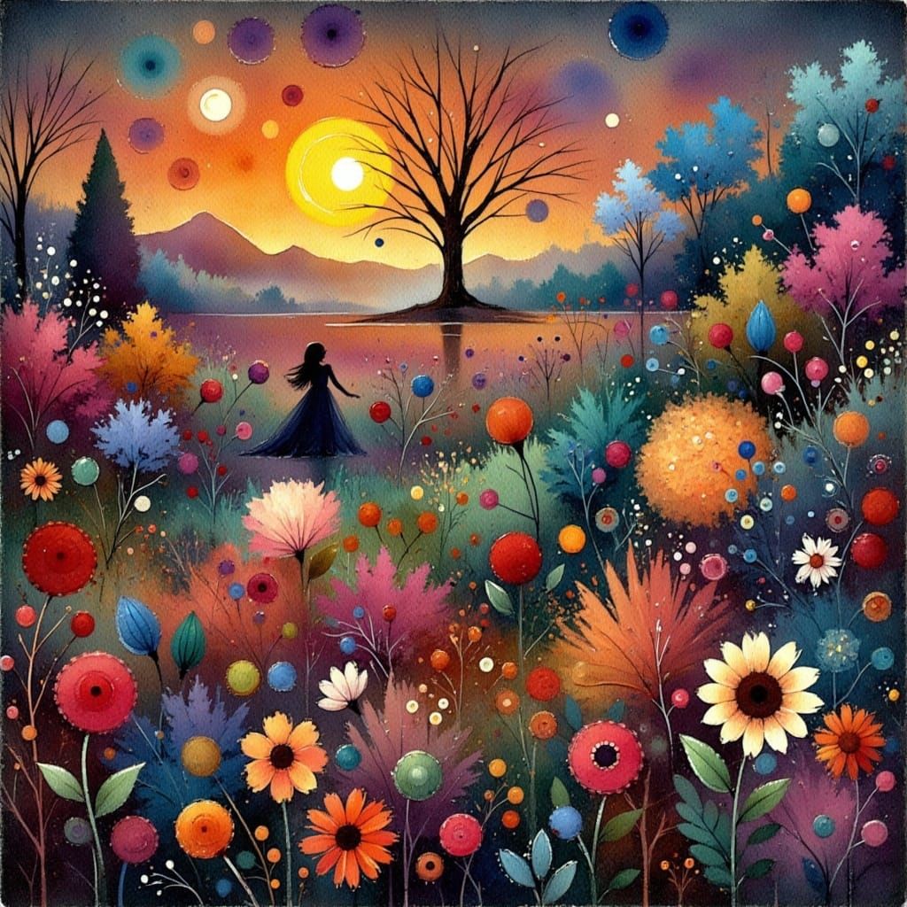 Surrealistic Landscape in Cubist Style