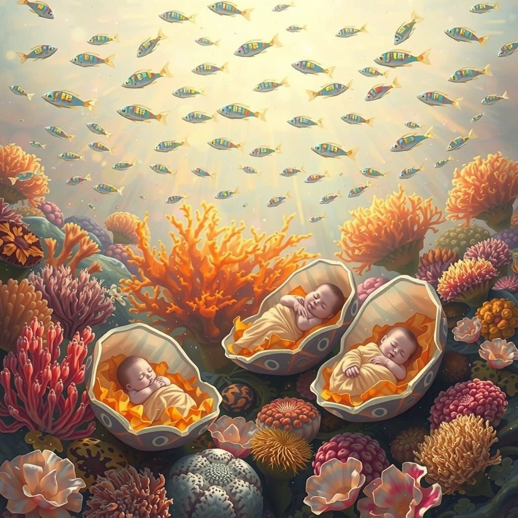 Dreamlike Underwater World in Azure and Emerald Hues