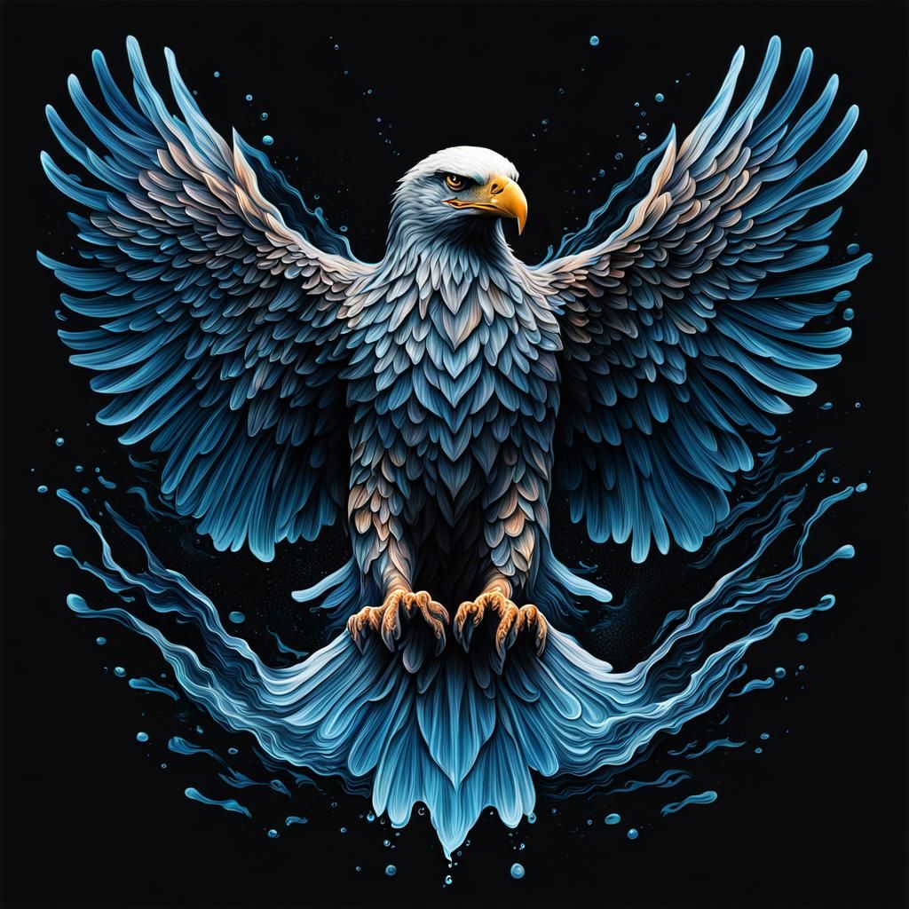 Abstract Eagle Water Flow Digital Matte Painting