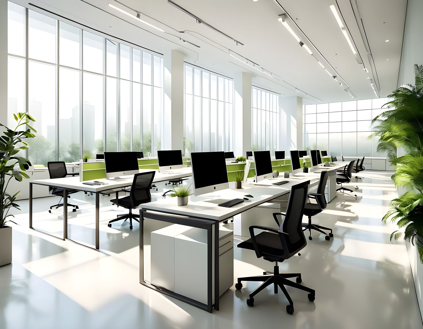 Sleek Corporate Office in a Bright and Airy Aesthetic