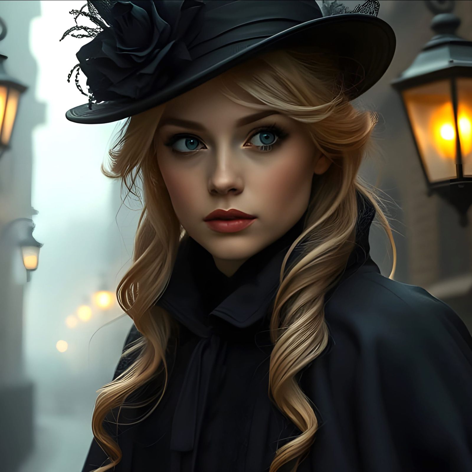 A Victorian Woman's Stealthy Midnight Stroll in Foggy London