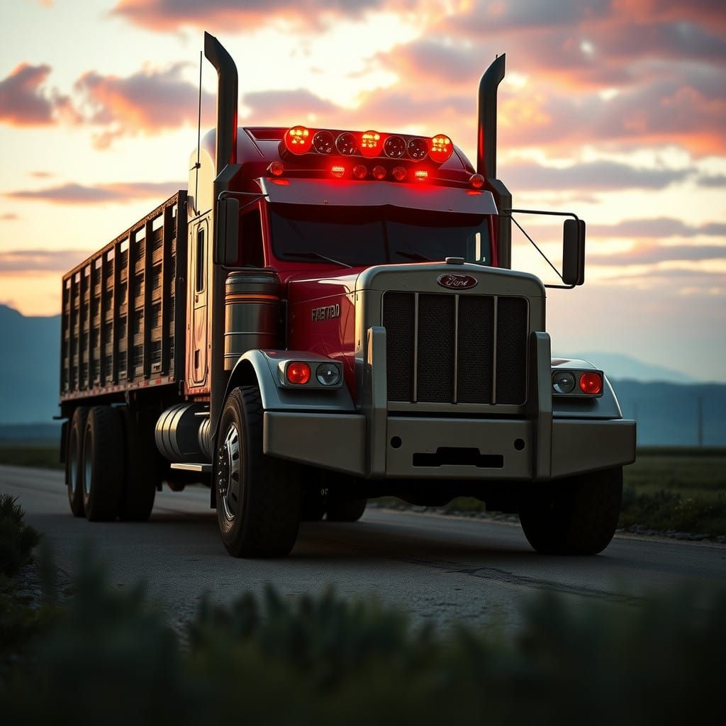 Majestic Semi-Truck Dominates the Cinematic Landscape