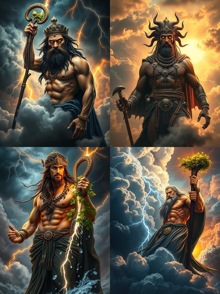 Hyperrealistic Depiction of Anzar, Berber God of Rain and Fe...