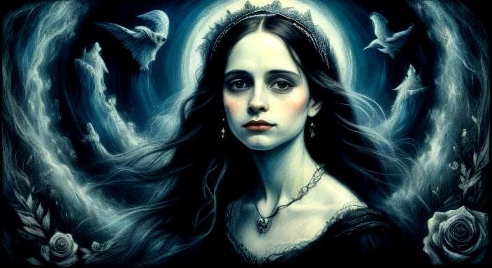 Annabel Lee the Vampire in Chalk Art Style