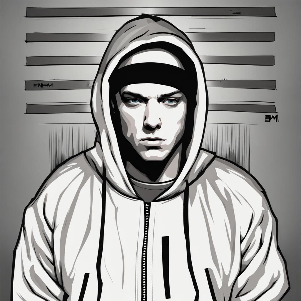 Eminem Portrait: Digital Rendering of the Rapper