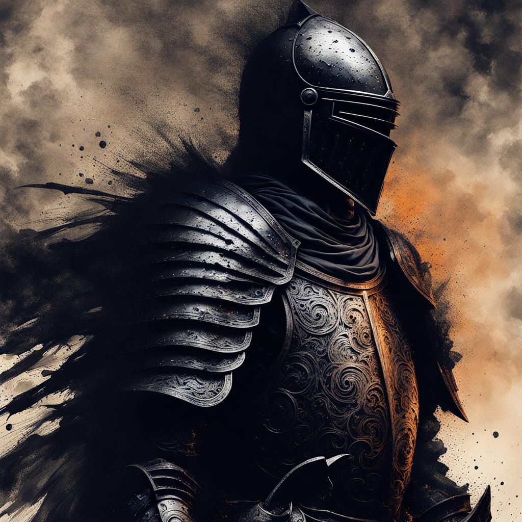 Cinder Knight in Dark Souls Style, Cinematic Lighting