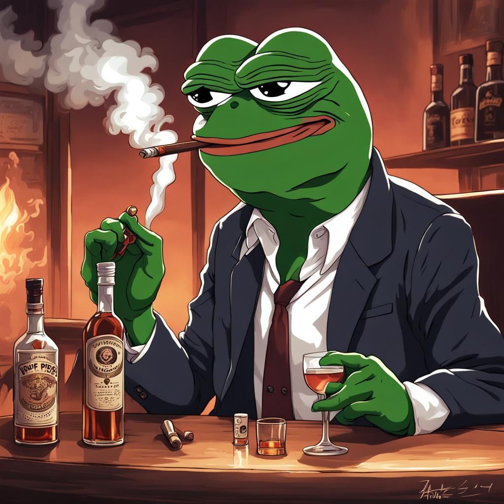 Pepe the Frog as Anime Mafia Boss