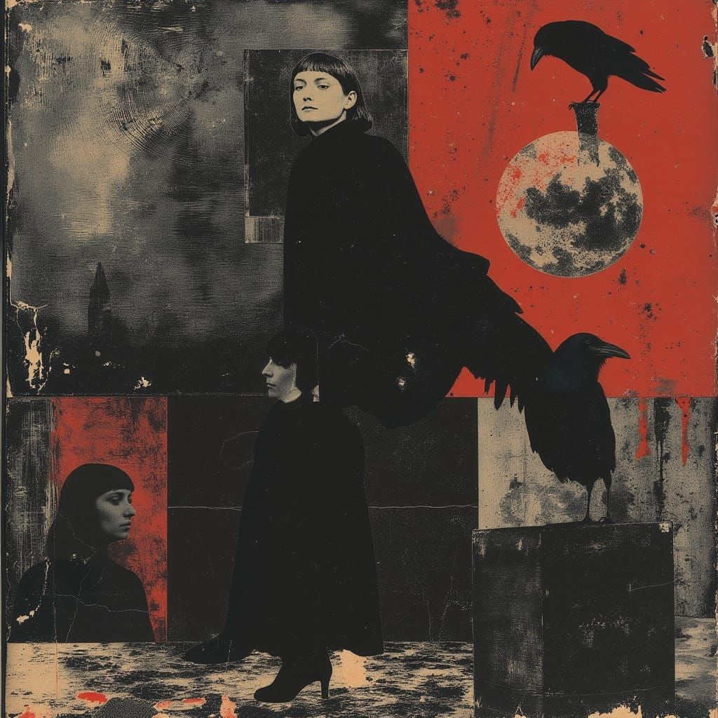 Crow King on Velvet Throne: A Surrealist Dreamscape