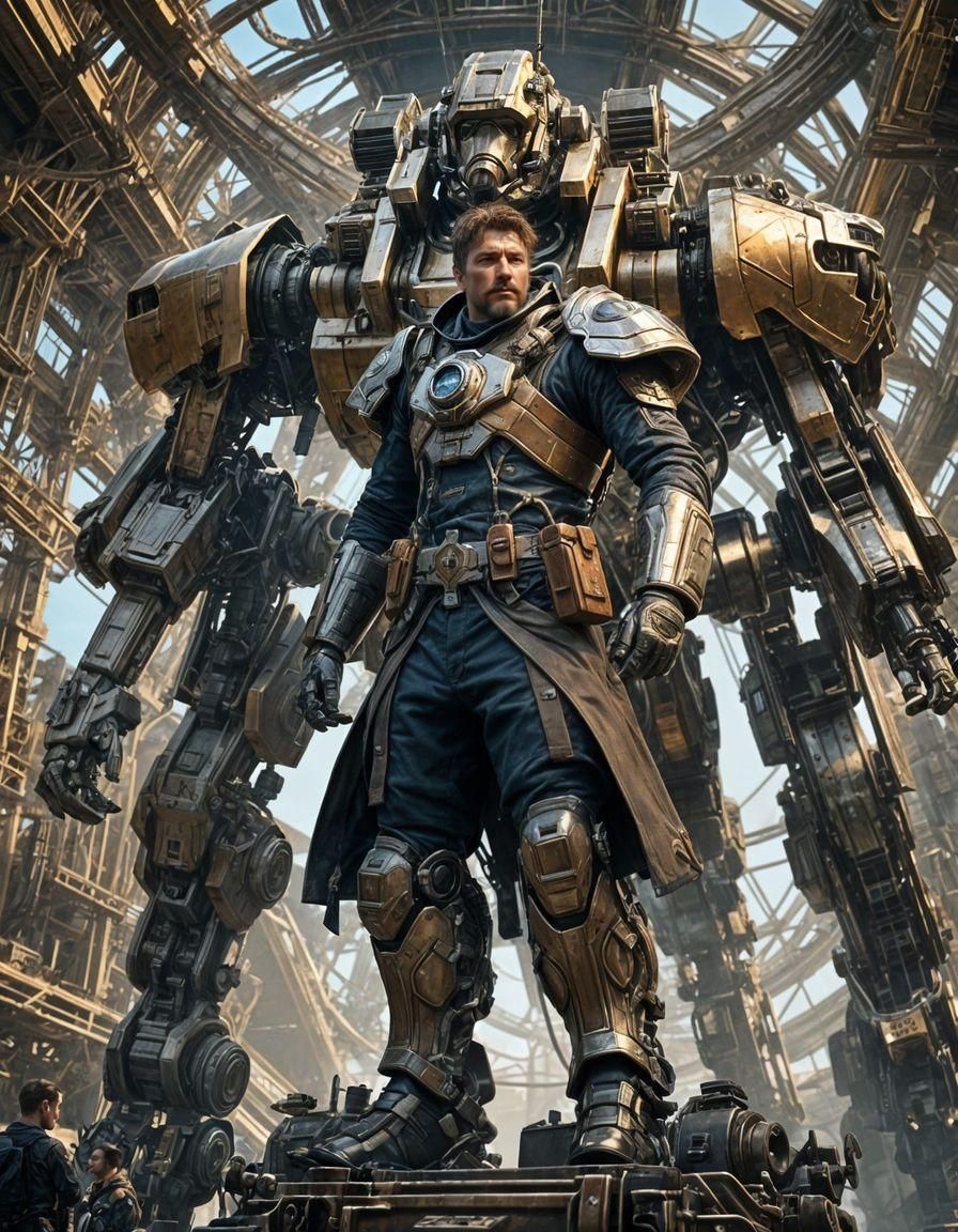 Sci-Fi Pilot on Mech with Dynamic Lighting