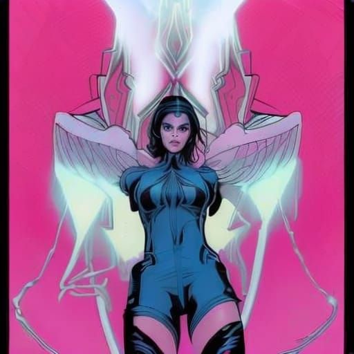 Wonderwoman with Crystal Arms in Comic Book Art