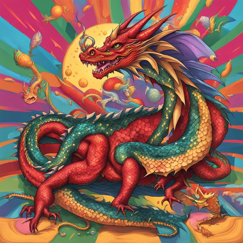 Fabulous Dragon Drag Queen in Vivid Colors