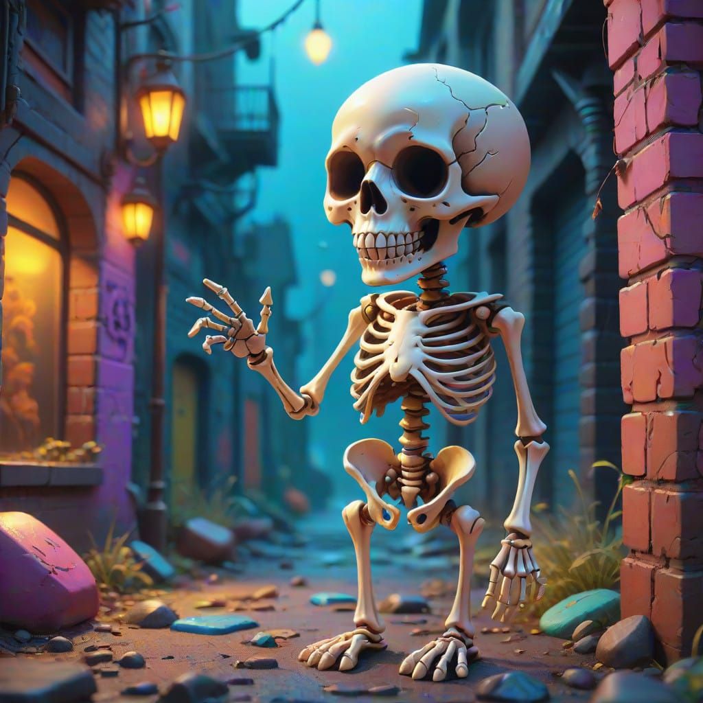 Cute Skeleton Judges with Unblinking Gaze