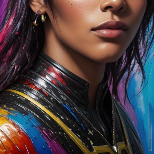 Hyperrealistic Mandalorian Portrait in Expressionist Style