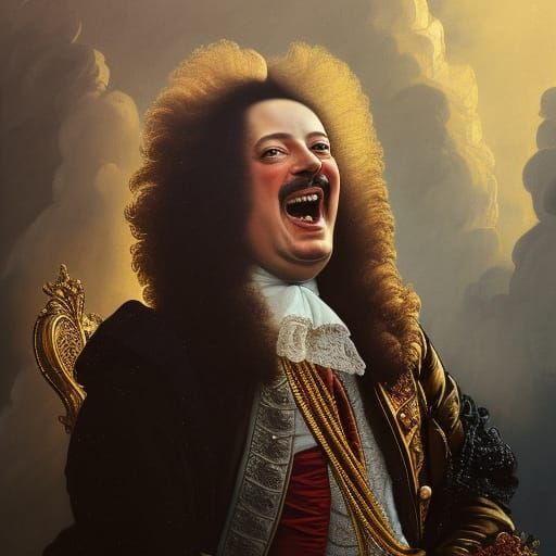 Louis XIV Laughing at Modern France: Digital Art