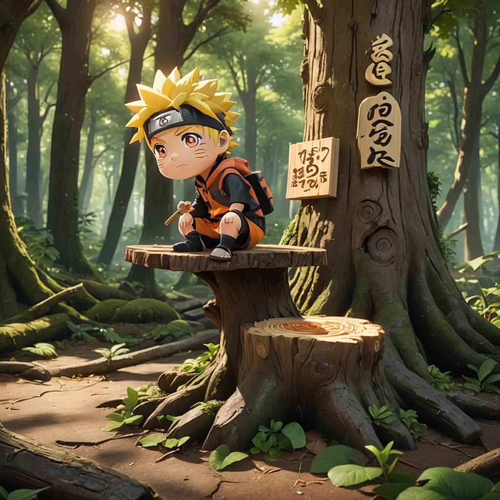 Baby Naruto in a Warm Forest Concept Art