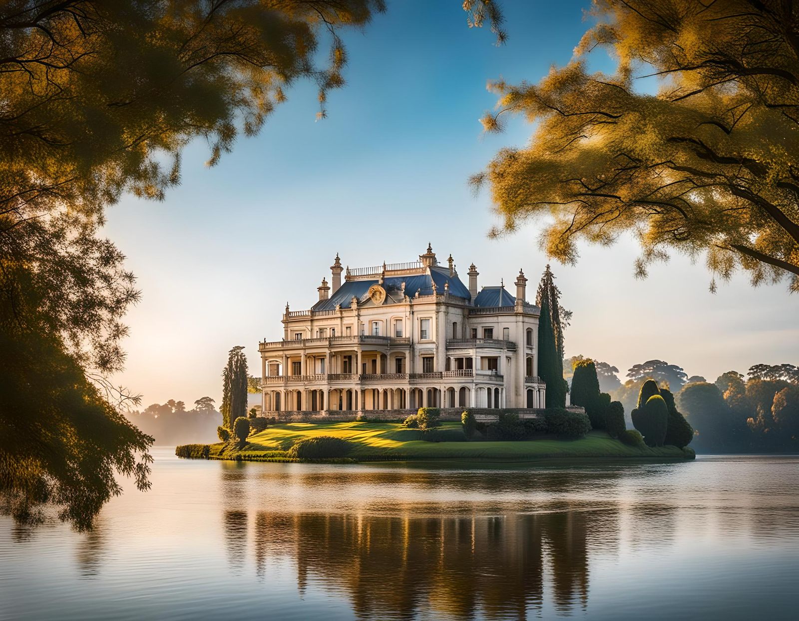 Heavenly Mansion by River: Professional Photography