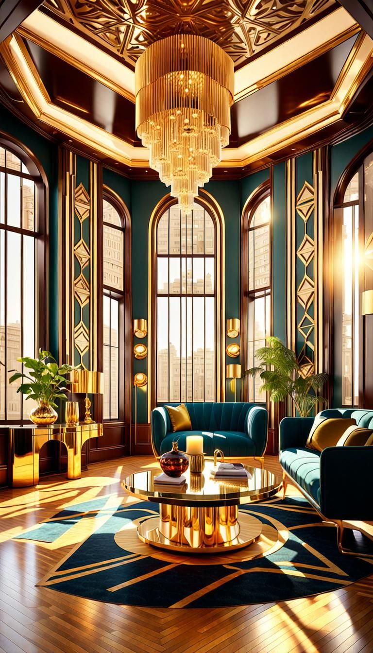 Luxurious Art Deco Apartment Interior in 8K