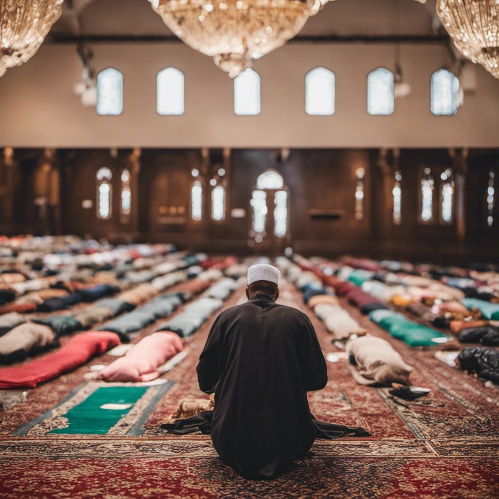 Muslim Prayer in Mosque: A Moment of Reflection
