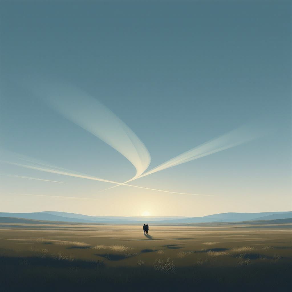 Minimalist Landscape in Soft Hues