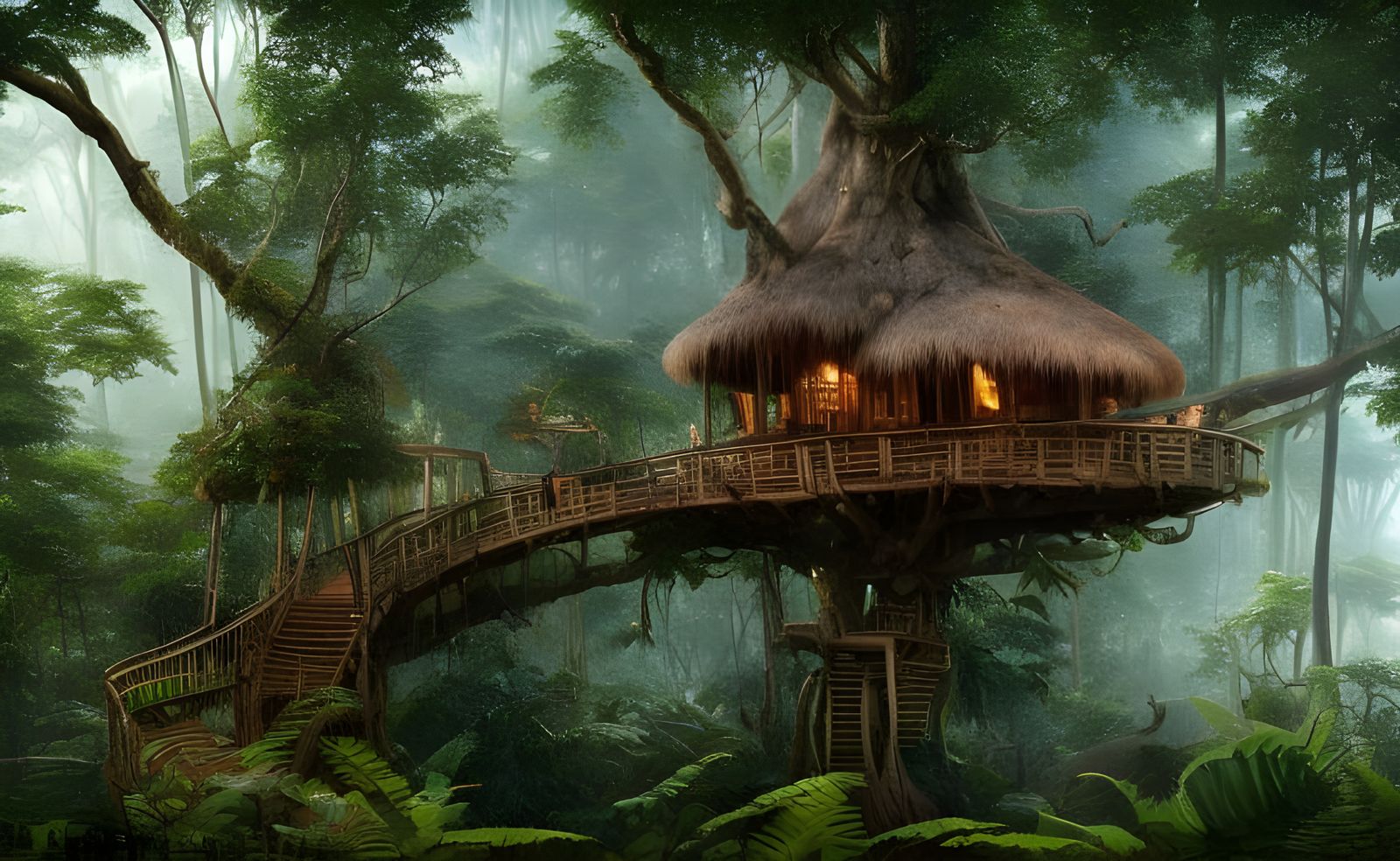 Hyper-Realistic Treehouse in Amazon Rainforest