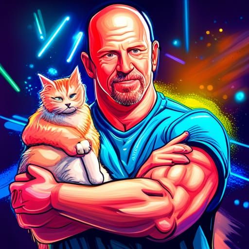 Stone Cold Steve Austin with Neon Kittens
