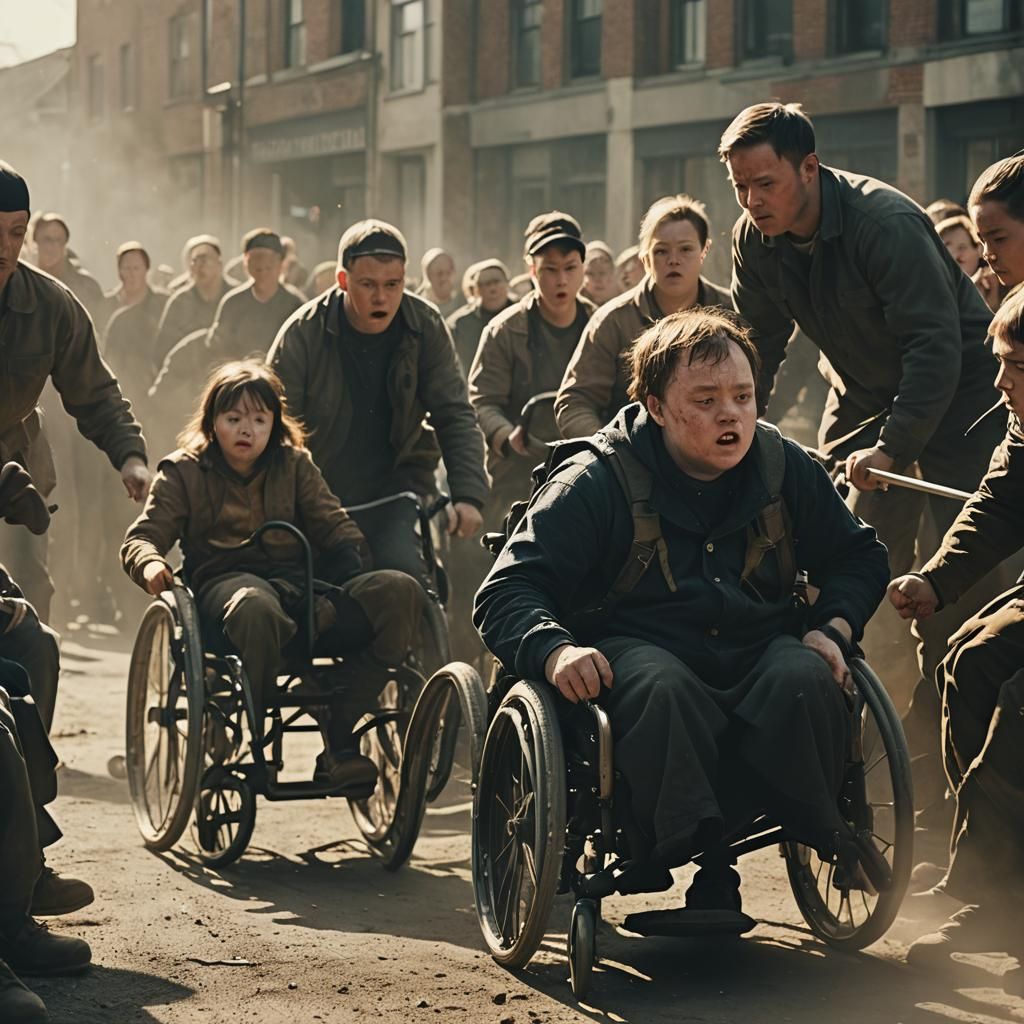 Intense Battle Between People With Disabilities: Cinematic F...