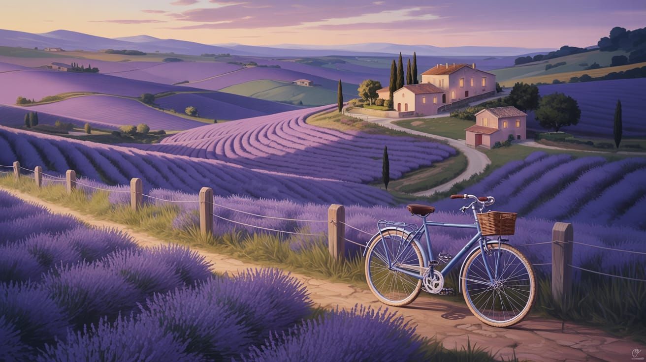 Lavender Fields of Provence: Vintage Railway Poster