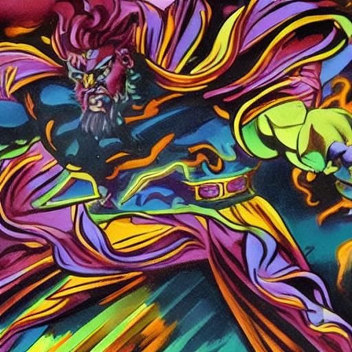 Furious Zeus Portrait in Stormy Greek Temple